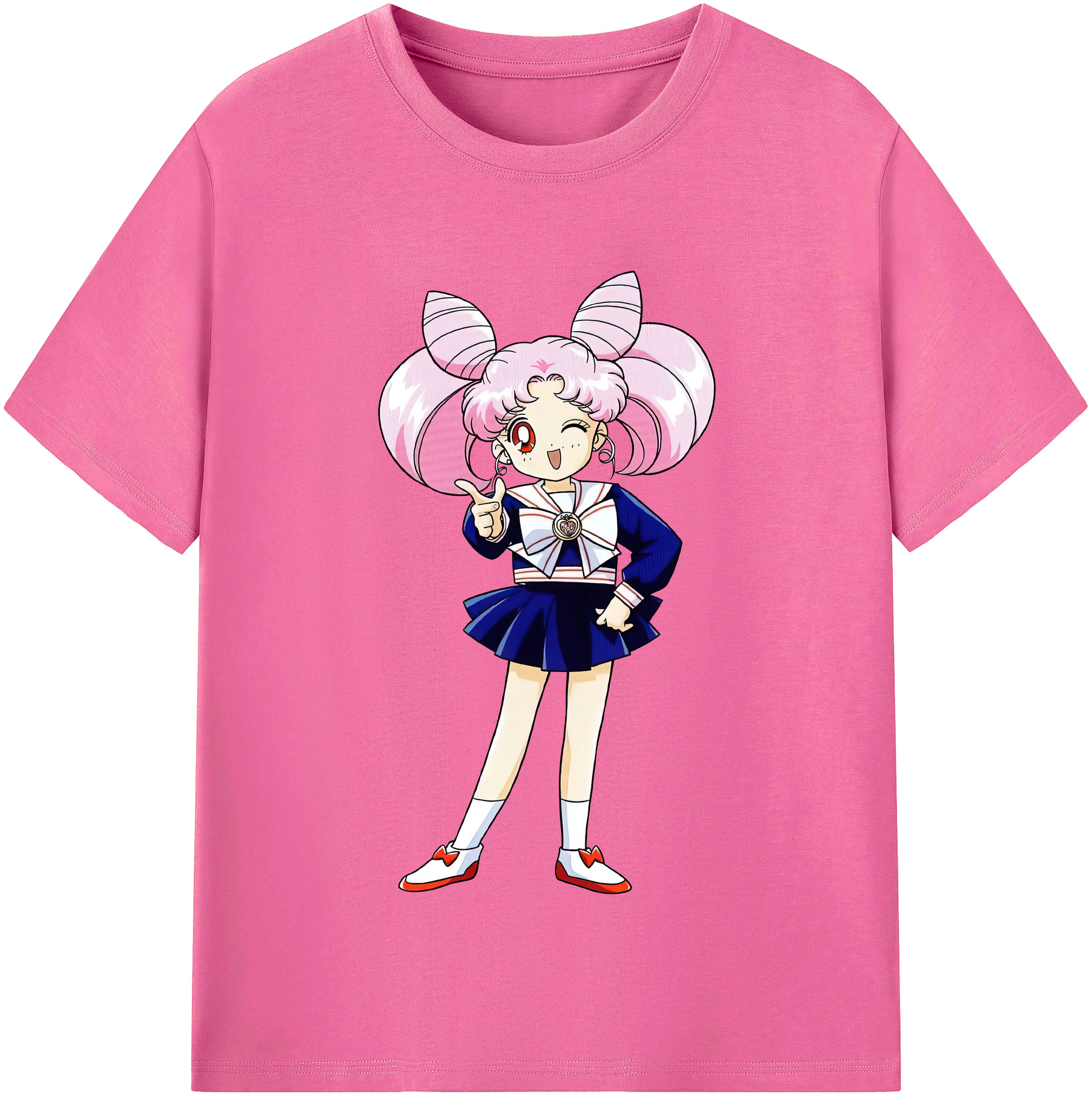 （画像用） 美少女戦士セーラームーン ちびうさ Sailor Moon Chibiusa Tsukino Usagi Small Lady Serenity レディースカジュアルプリントTシャツ（綿100％）